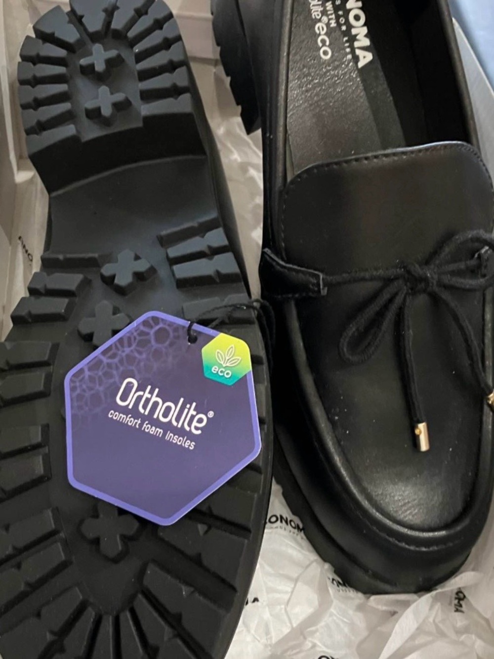 ECCO Black Loafer with Ortholite Comfort Insoles